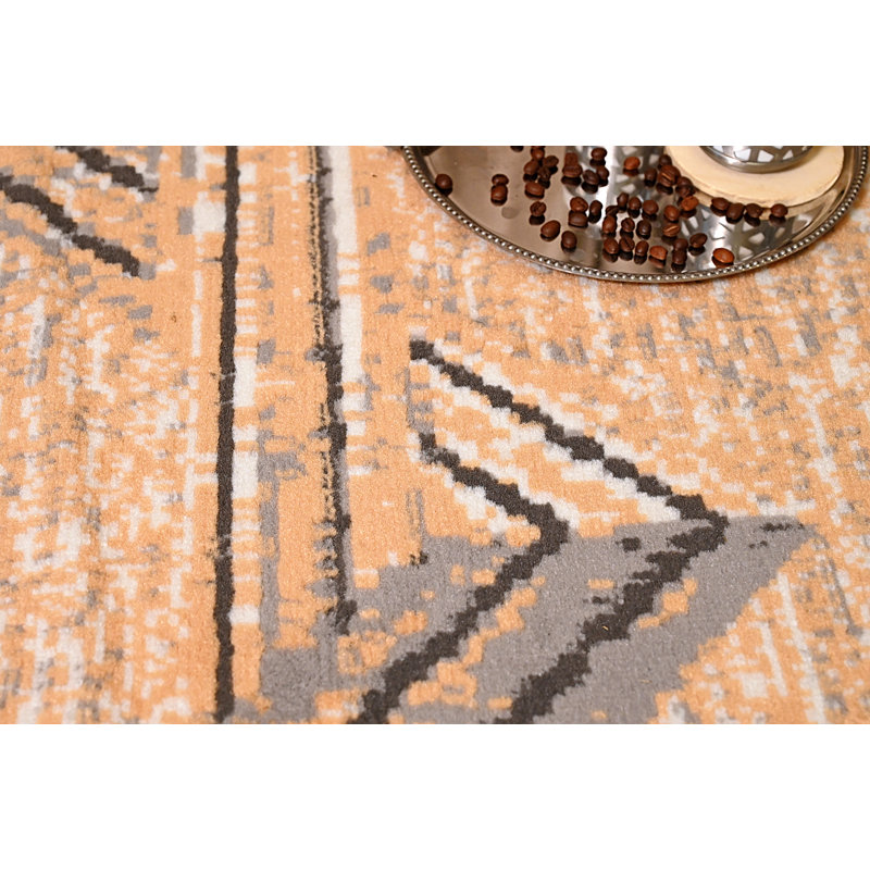 Tapis beige / bleu Mcmath, Rectangle 3 pi 6 po x 5 pi 6 po