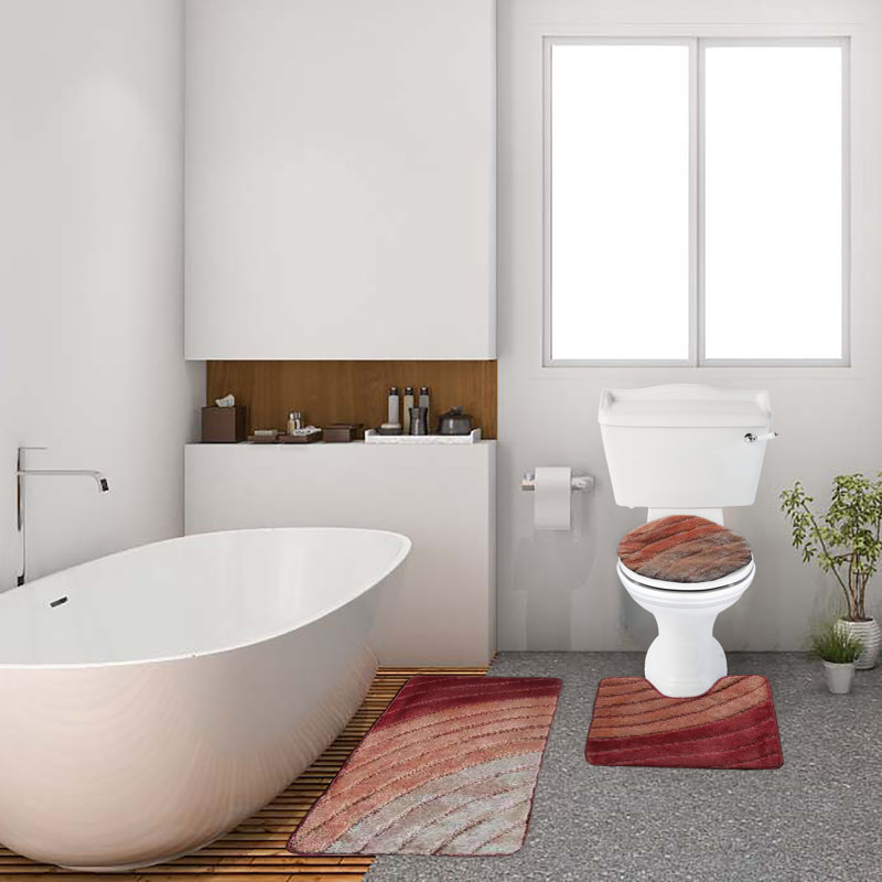 Crestside Non-Slip Bath Rug, Galaxy Orange