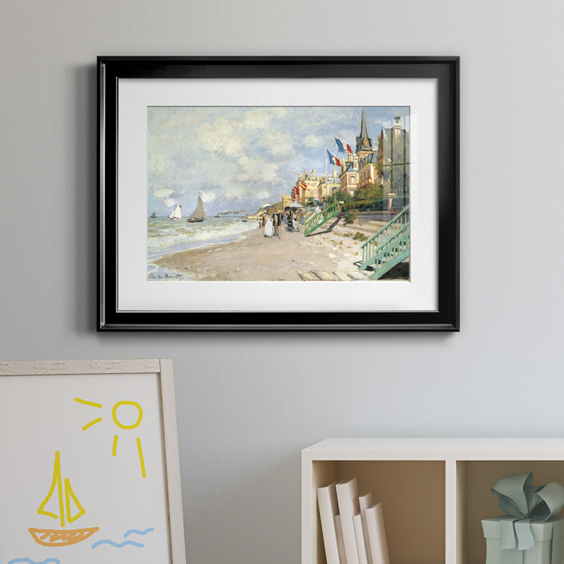 Boardwalk on the Beach - Reproduction d'art sur papier encadrée, H 22,5 po x l 30,5 po x P 1,5 po, Noir