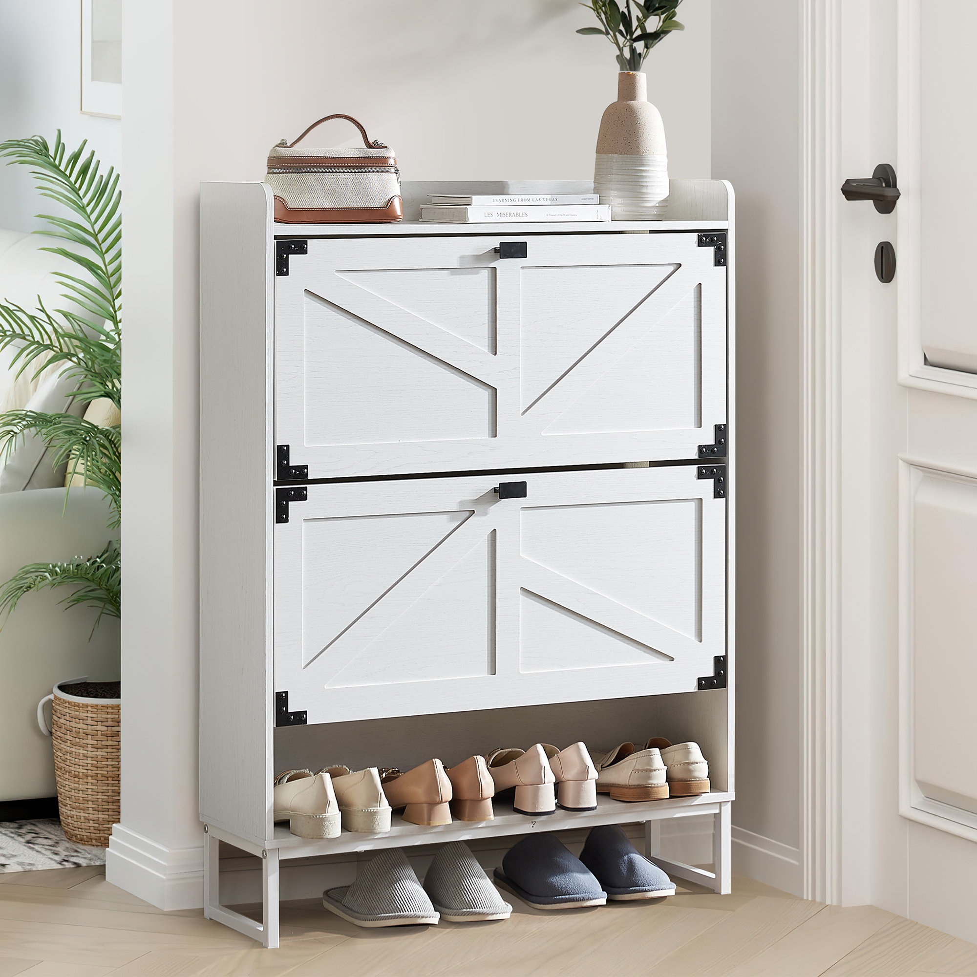 Gracie Oaks 20 Pair Shoe Storage Cabinet | Wayfair