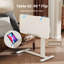 Table à plateau réglable avec roulettes - Bureau d'ordinateur portable en forme de C pour le travail, les études et l'allaitement au lit