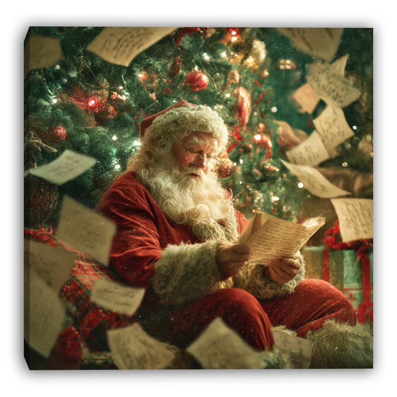 «Santa's Holiday Melody», art mural sur toile tendue