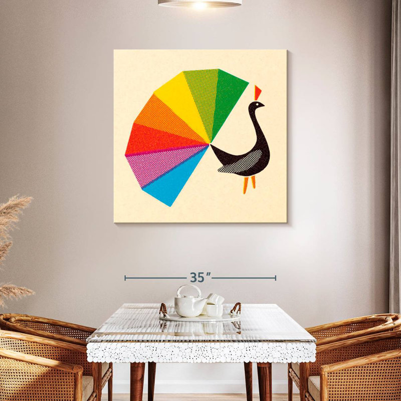 Brampt Rainbow Tail Peacock, 39" H x 39" W