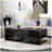 Modern Coffee Table With Tempered Glass, Wooden Cocktail Table With High-Gloss UV Surface, Modernist 2-Tier Rectangle Centre Table For Living Room-775222259