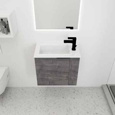 Meuble-lavabo simple mural 22 po avec comptoir en céramique Abideen