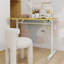 Bureau d'étude compact à hauteur réglable pour la maison (60 x 100 cm), structure blanche et plateau naturel-313640204-313640207
