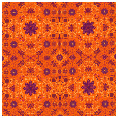 Tapisserie murale orange à motif mandala - décoration murale mandala