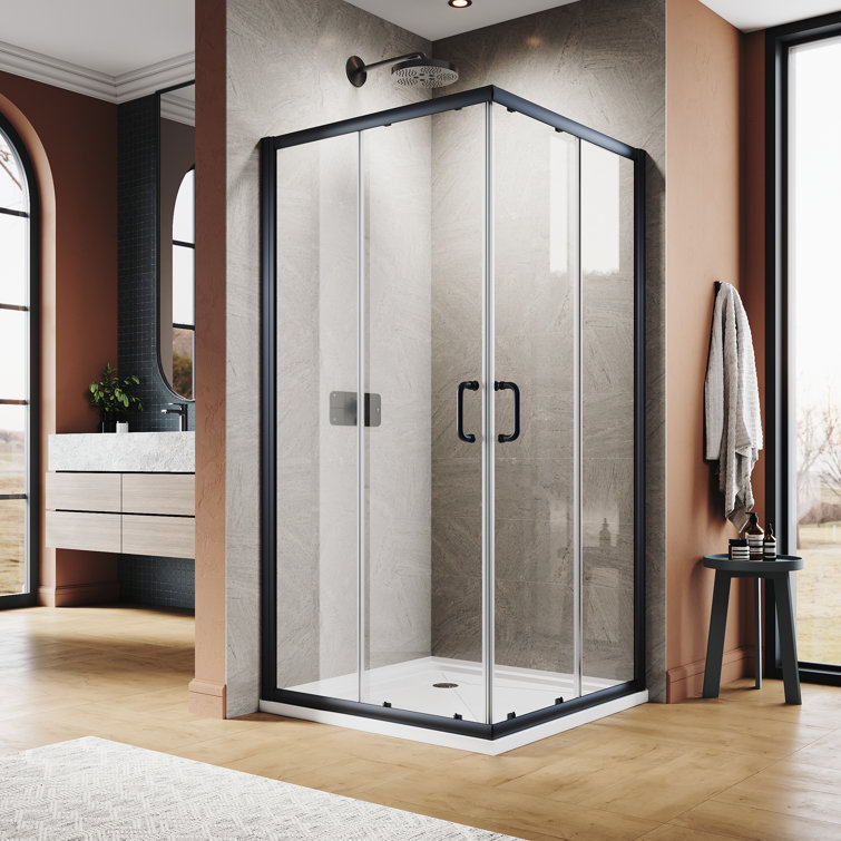 34" W X 34" D X 72" H Framed Square Shower Enclosure With Base