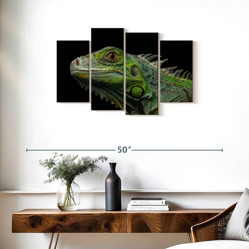 Brampt Green Iguana Head, 22" H x 36" W