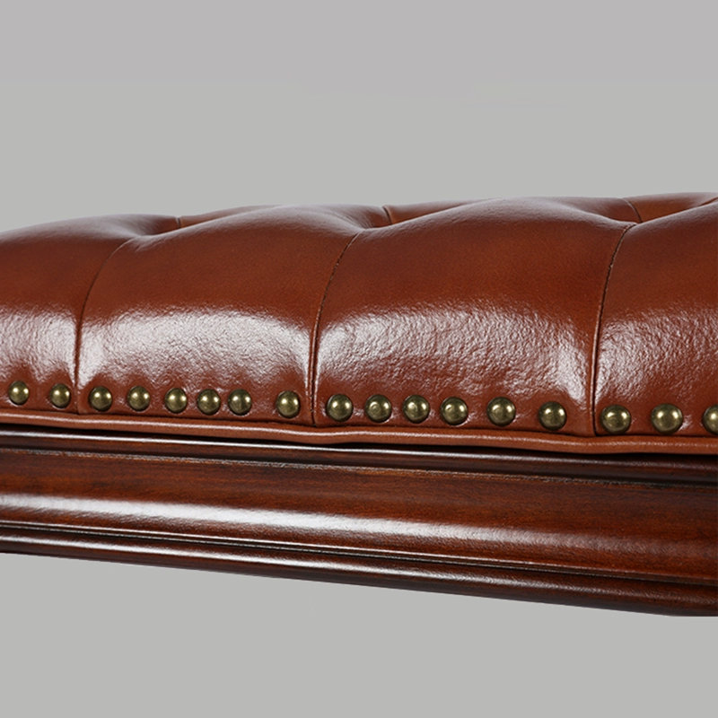 Banc en cuir brun de style moderne pour chambre et vestibule brun, Brun