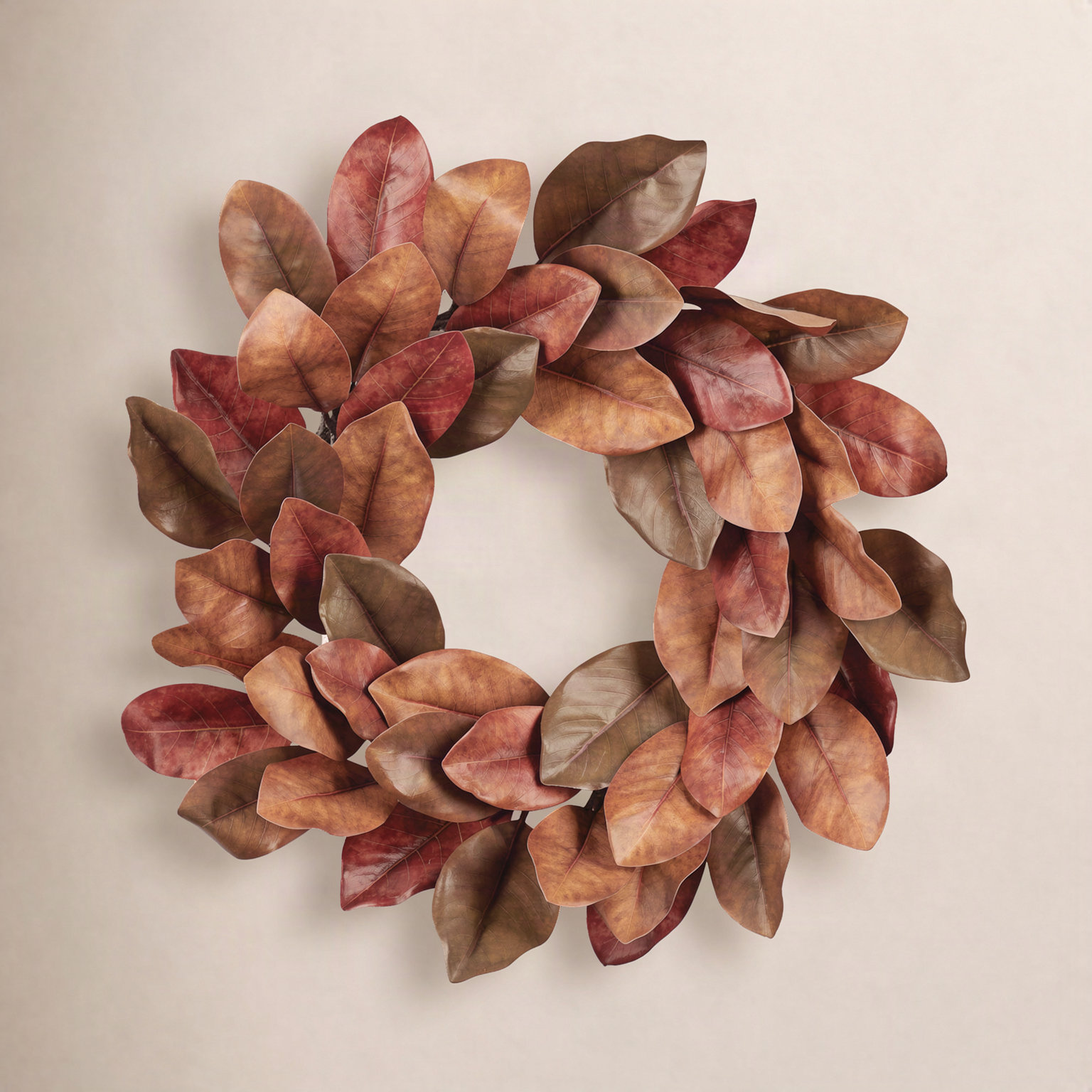 Fall Magnolia Leaf Wreath 24"D