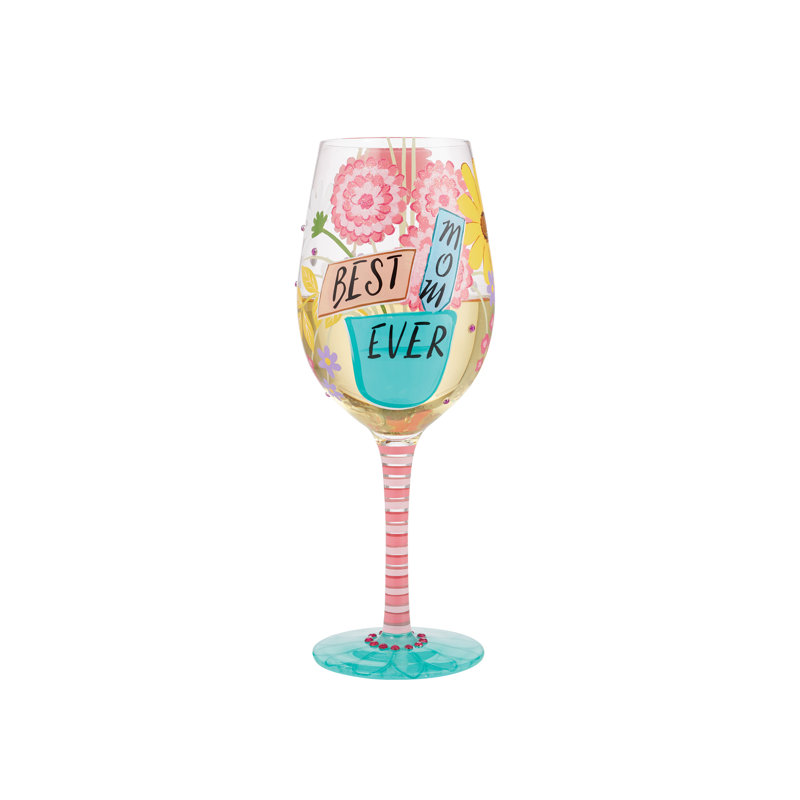 Lolita Best Mom Ever Wine Glass 9in H