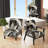 Marble Granite Agate With Touches Of Gold XVIII - Upholstered Contemporary Arm Chair, Gray Accent Chair