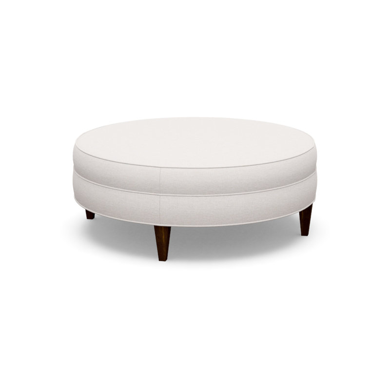 Ottoman Shop Round Ottoman, Walnut