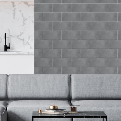 14cm W x 28.5cm L Aluminum Peel and Stick Subway Tile