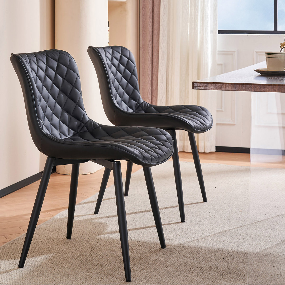 Angermuller 18.5'' H Tufted Faux Leather Upholstered Side Chair 17 Stories