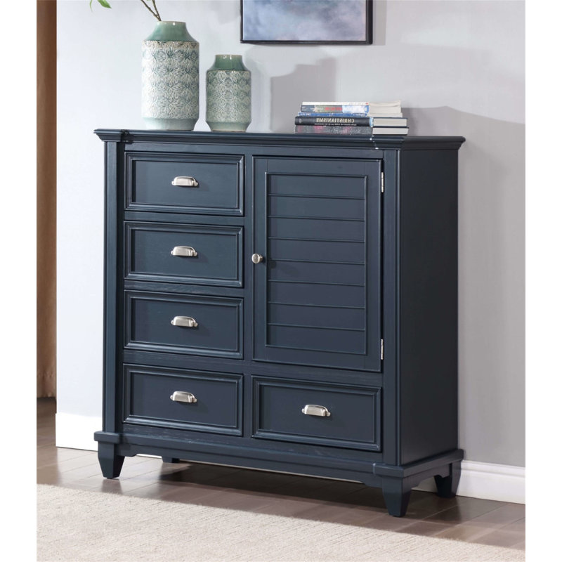Mobilier de chambre à coucher de style transitionnel avec finition bleu ardoise 1pc
