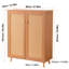 Armoire à chaussures en rotin avec 5 niveaux, 2 portes et tablettes réglables pour l'organisation du vestibule et du placard