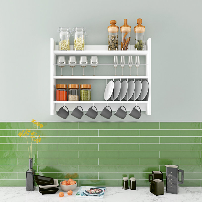 Suat 3 Piece Tiered Shelf with Adjustable Shelves, White