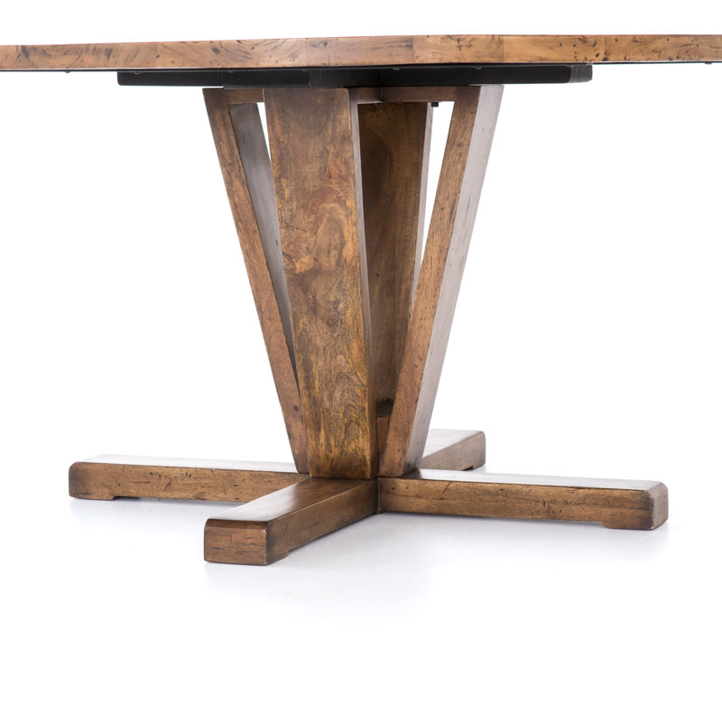 Cobain Round Solid Wood Dining Table, Reclaimed Fruitwood, 30" H x 60" W x 60" L
