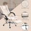 Fauteuil de bureau réglable avec massage en 6 points, repose-pieds au repos, finition crème blanc