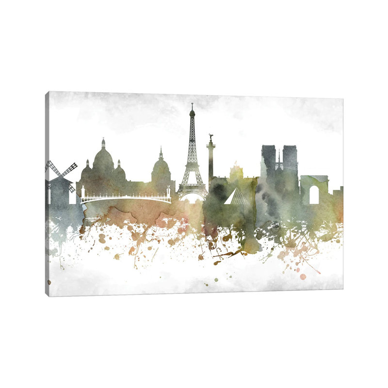 Paris Skyline - Wrapped Canvas Print, 66.04 cm H x 45.72 cm W
