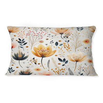 Cottage Elegant Yellow Floral Meadows - Floral Printed Pillow
