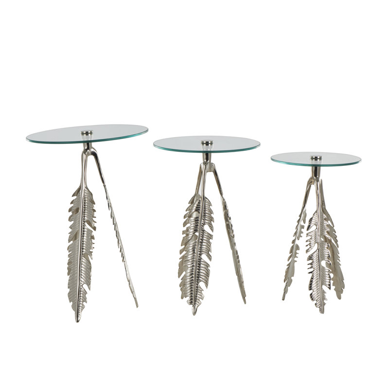 Ensemble de tables de bout Onesimos, Argent