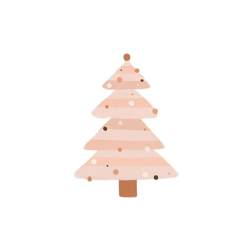 Blush Christmas Tree - Wrapped Canvas Painting, 45.72 cm H x 45.72 cm W x 3.175 cm D