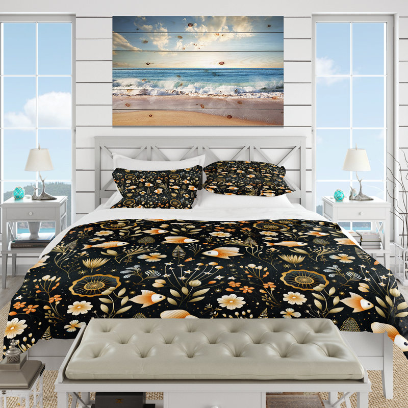 Ensemble de housse de couette Seaside Sealife Symphony Coastal Pattern - Coastal