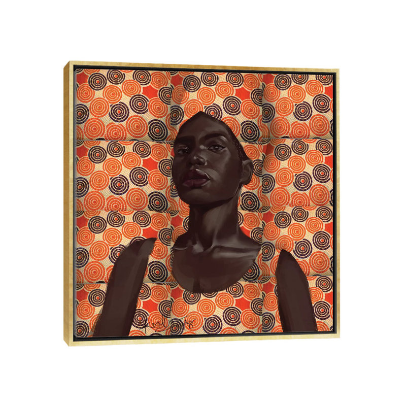 « Cire Series II » par Adekunle Adeleke, reproduction d’art, H 26 po x l 26 po x P 1,5 po, Toile encadrée d'or, Pas de tapis