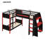 L-Shaped Twin Size Bunk Bed With Twin Size Gaming Loft Bed
