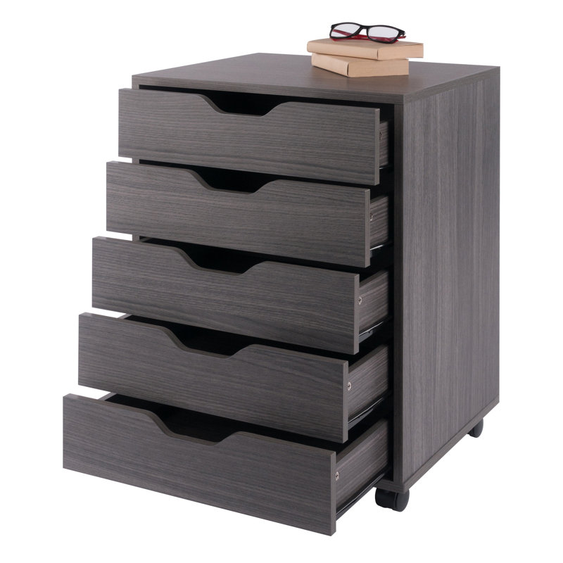 Comacho 5-drawer Mobile Cabinet, Charcoal