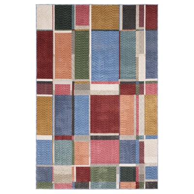 Holub Modern Color Block Multi-colored Area Rug