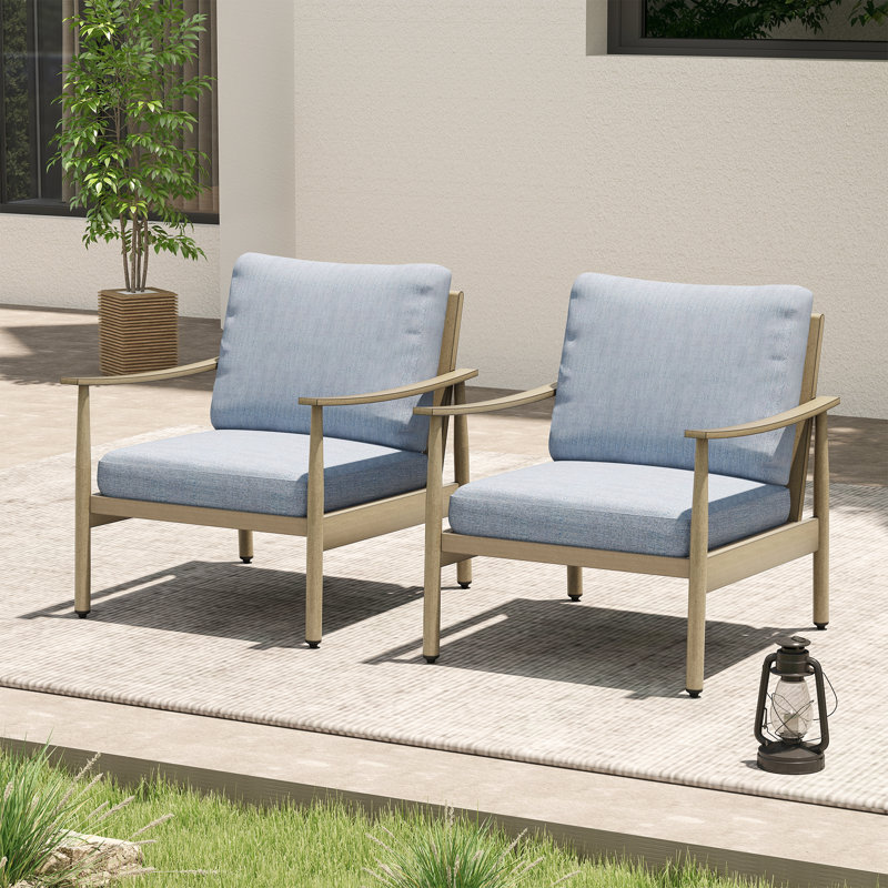 Méridienne d'extérieur en aluminium Mariène, Bleu, Beige