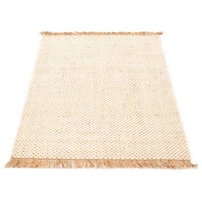 One Of A Kind Palas Denizli Cream Kilim 5'0" x 7'2"Area Rug