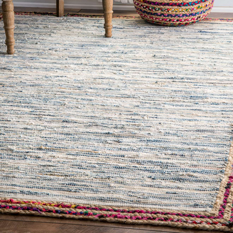 Cotton Hand Woven Area Rug, Rectangle 122 x 183cm