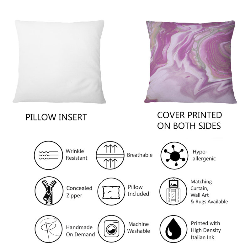 Coussin décoratif imprimé rose 12 "x 20"