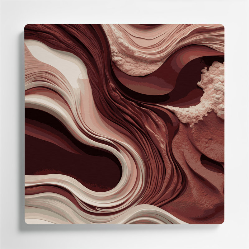 «Abstract Landscape», art mural en métal rouge 15