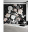 Papier peint à fleurs en tissu amovible à motif de tulipes foncé-957091702