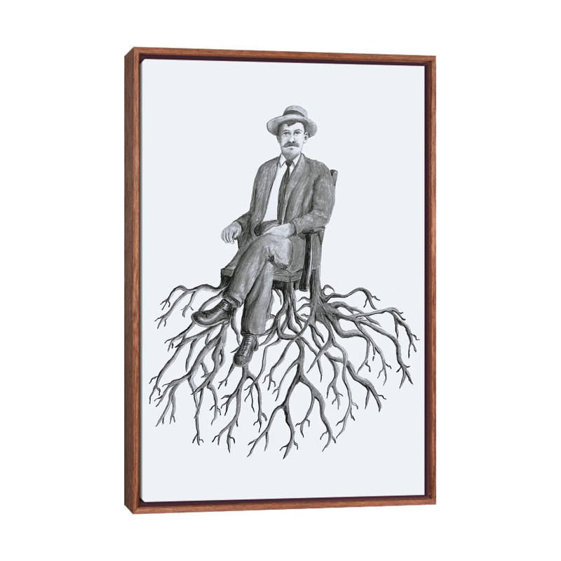 Racines - reproduction d'art murale - toile encadrée, 48" x 32", Framed Canvas, Brown