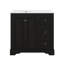 Meuble-lavabo de 36 po avec lavabo en céramique, armoire de rangement de salle de bain avec 2 portes à fermeture douce, 3 tiroirs et une tablette réglable en forme de U-210911940