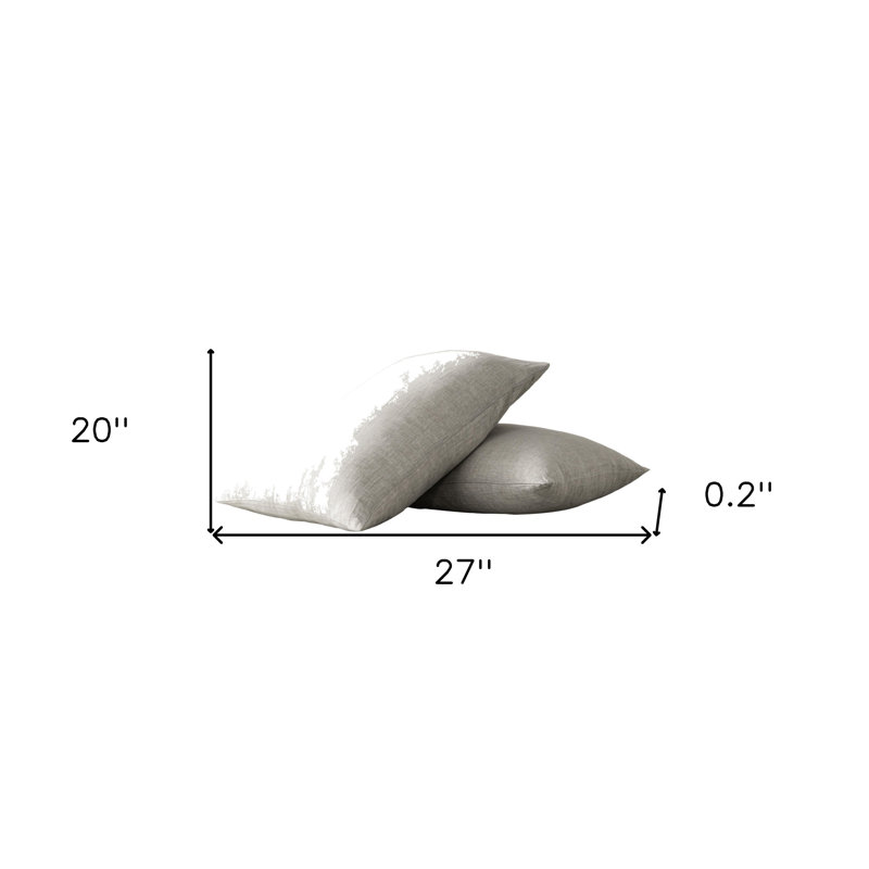Ensemble de deux taies d'oreiller standard en lin gris clair