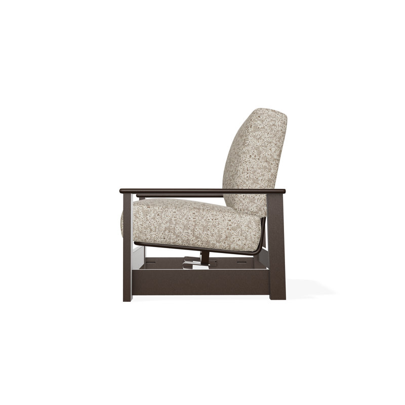 Leeward Marine Grade Polymer Deep Seating Cushion Arm Chair with Hidden Motion, Kona, Cast Ash Sunbrella® Plainweave