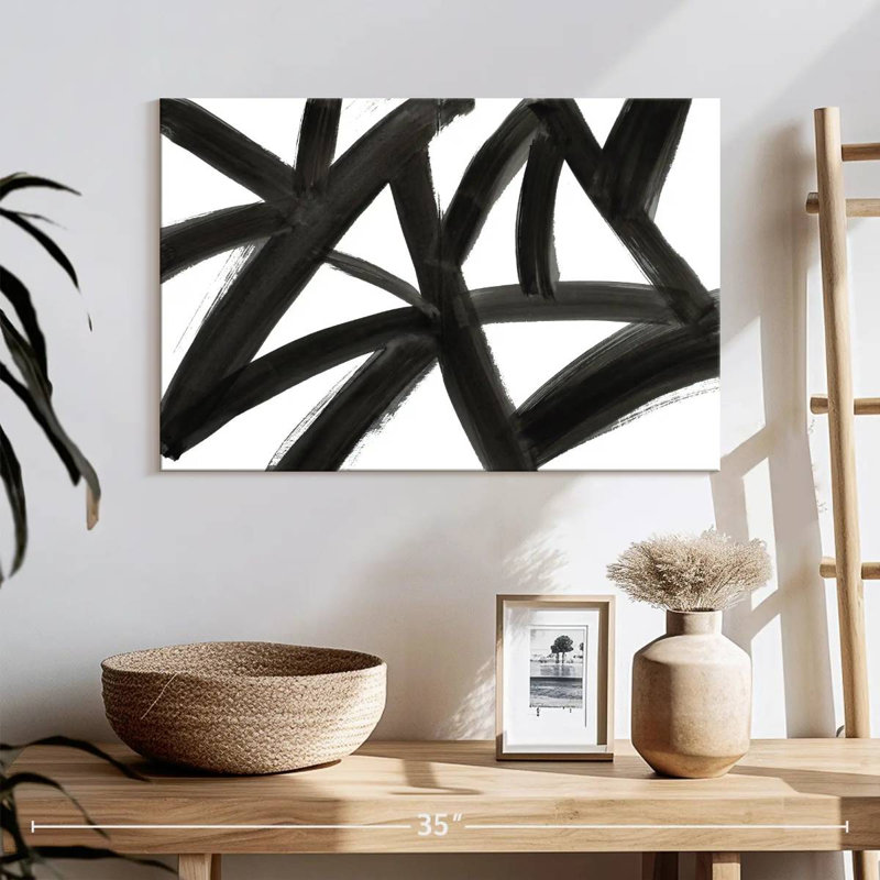 Abstrait Avery Black Roads, H 16 po x l 24 po