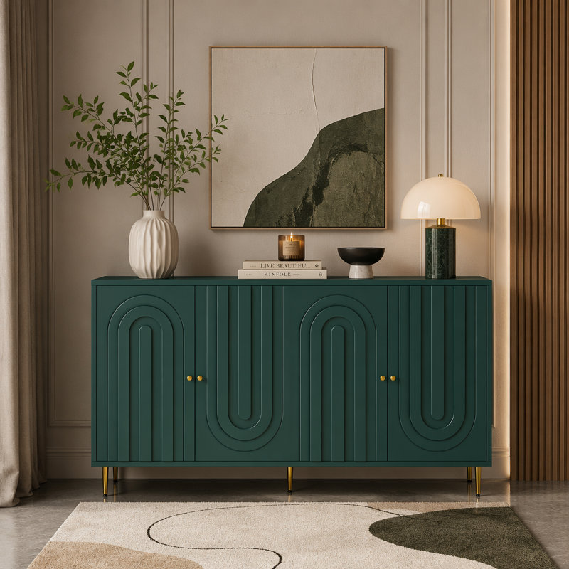 Buffet laqué 4 portes, Green