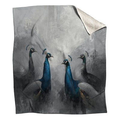 Group Of Peacocks Blankets