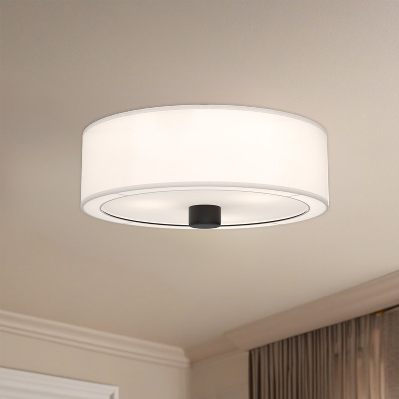 Plafonnier semi-encastré 3 lumières 24,125 po Theo, Noir mat
