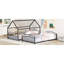 Lit superposé simple au-dessus d'un lit simple en métal avec glissade, lit pour enfant, noir