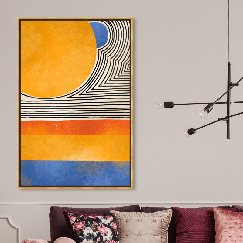 «Sun Is Reflection» par Oliver Gal - peinture sur toile à cadre flottant